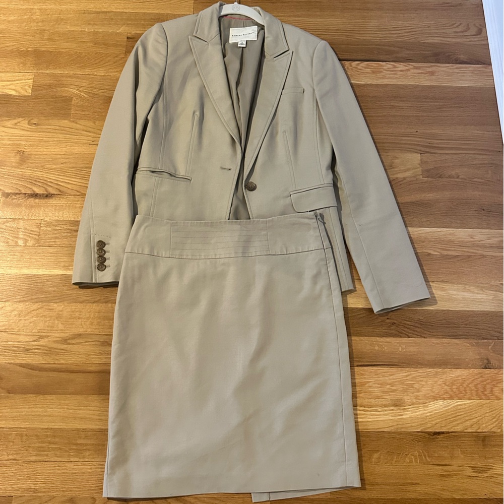 Banana Republic Tan Blazer and Skirt Set